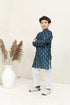 FEATHER PRINT DARK BLUE SET
